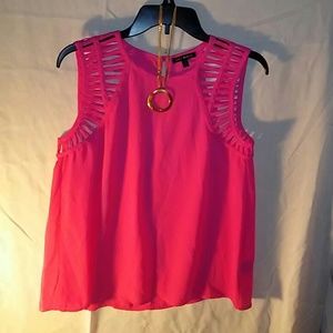 NWOT Lily Black pink tank top.